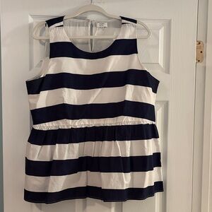 Crown & Ivy Navy and White Striped Top